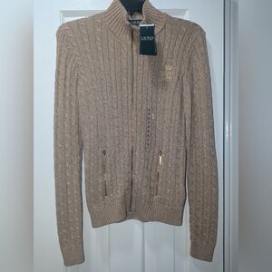 Ralph Lauren Women's Gold Zip-Up Sweater ✨Size S